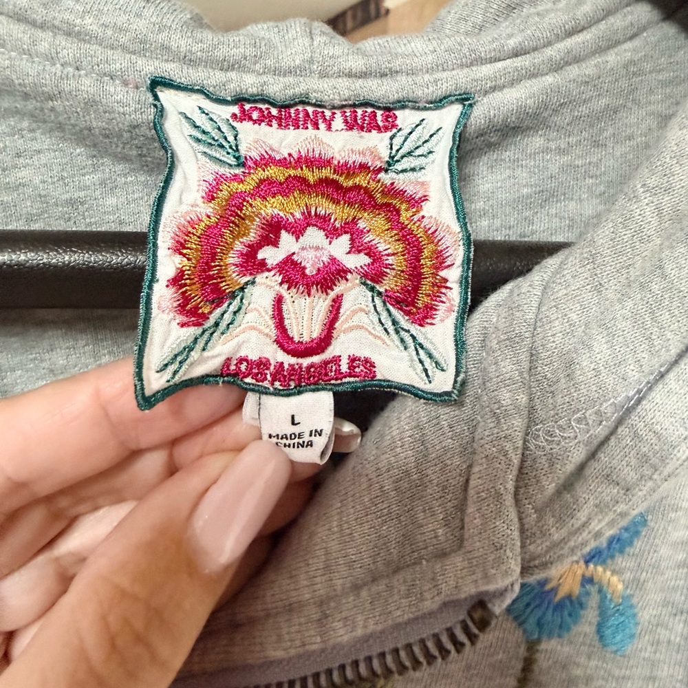 Johnny Was-Adela Heather French Terry Zipup Sweatshirt - Picture 5 of 12